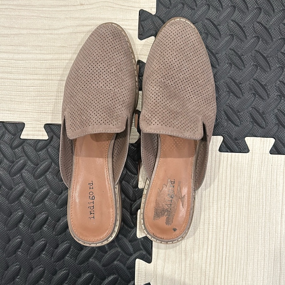 Indigo rd. Brown leather slip in flat dress shoes-7